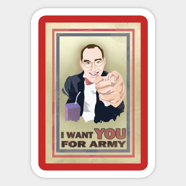 Buster Bluth - I Want You for Army Sticker by HeroSquares